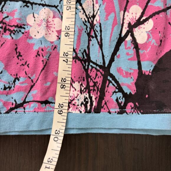 Christian Audigier Crystal Rock Top Womens Medium Crane Blossom Y2K Tunic Shirt - Picture 13 of 14